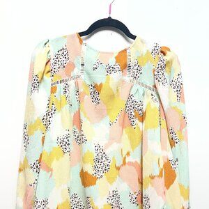 eopard print color splash shirt